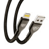 BY Кабель для зарядки КРИСТАЛЛЫ iP, 1м, Быстрая зарядка 2.4А, 12W, черный