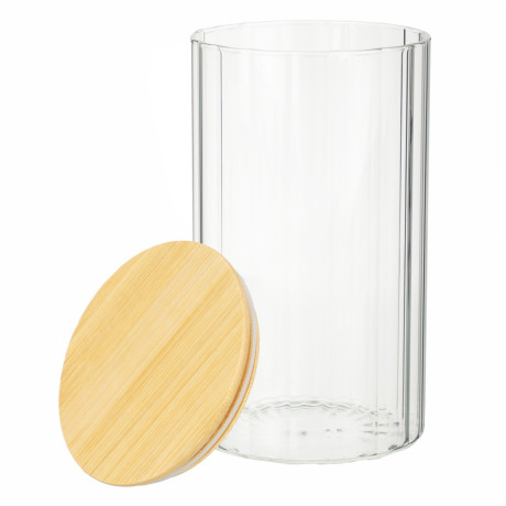 VETTA ЭКО Грани Банка для хранения 1100мл, 17х10см, стекло, бамбук