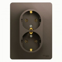 Systeme Electric GLOSSA роз. СУ 2 мест. шоколад (пл.осн., земля) GSL000824 (6!)