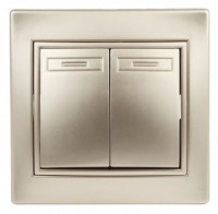 ЭРА Intro Plano выкл. СУ 2 кл. (перекл. проходной) 10А 250В, шампань 1-107-04 53808