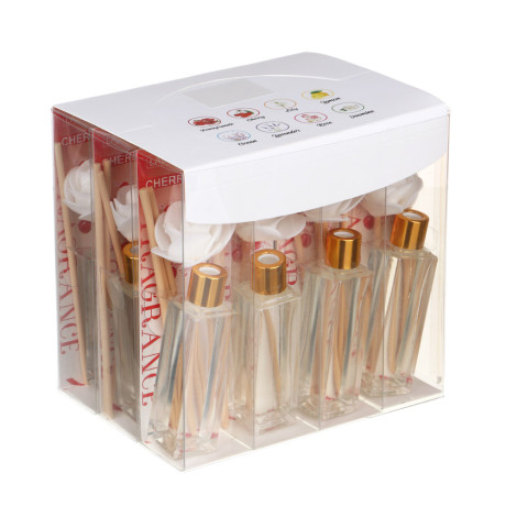 LADECOR Аромадиффузор с декором, 25 мл (гранат, вишня, лимон, лаванда, роза, жасмин)