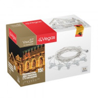 VEGAS Удлинитель д/гирлянды 24V, 15м, 5гнезд, IP44, прозр. провод