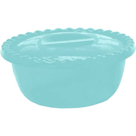 Миска круглая 5л с крышкой аквамарин М1317 (20)