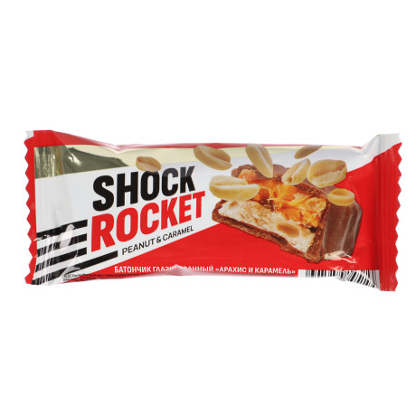 Батончик SHOCK ROCKET "Арахис и карамель", 40г
