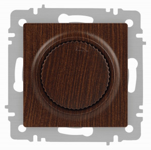 ЭРА Intro Accent мех. диммер СУ (поворотный) 600Вт 230В, венге 6-401-10