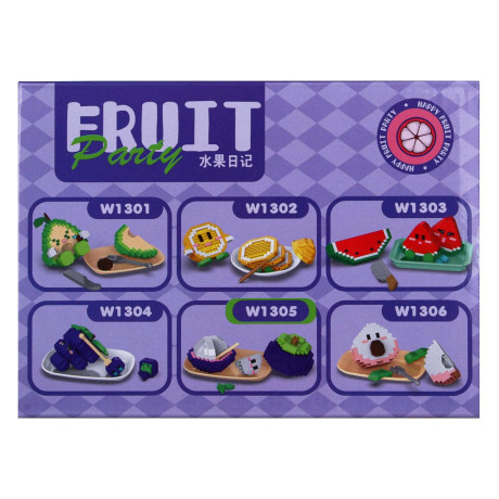 Конструктор мини 3D "Фруктики", ABS, 16х4,5х11,5см, 6 видов
