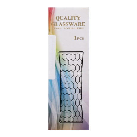 Ваза стеклянная, 5,5х6x18 см, 3 дизайна