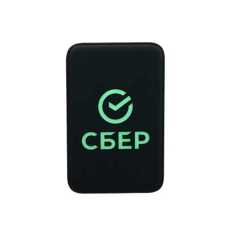 BY Аккумулятор мобильный SB, 10000мАч, встроенные кабели, светящийся логотип, Сбер