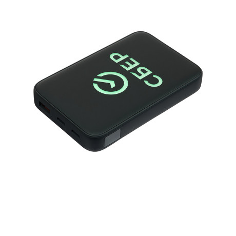 BY Аккумулятор мобильный SB, 10000мАч, встроенные кабели, светящийся логотип, Сбер