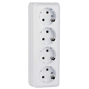 EKF Рим роз. ОУ 4 мест. 16А белый (земля) ENR16-328-10