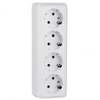 EKF Рим роз. ОУ 4 мест. 16А белый (земля) ENR16-328-10