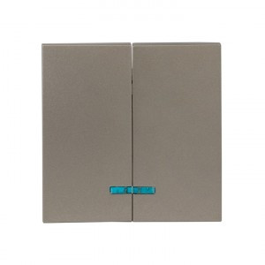 EKF Валенсия лиц. панель выкл. 2 кл. с индикатором 10А кашемир Al/Cu (корпус PC) ESV10-L-123-40