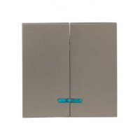 EKF Валенсия лиц. панель выкл. 2 кл. с индикатором 10А кашемир Al/Cu (корпус PC) ESV10-L-123-40