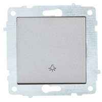 OVIVO мех. выкл. СУ 1 кл. 10А (кнопочный) серебро (ко всем рамкам) 600-000210-205