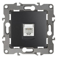 ЭРА 12 мех. роз. телеф. СУ 1 мест. RJ11, антрацит, автоклеммы 12-3105-05 0943