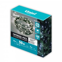 Гирлянда-нить св/д &quot;Роса&quot; 50м 500LED белый, провод зеленый ULD-S5000-500/DGA WHITE IP20 DEW Uniel