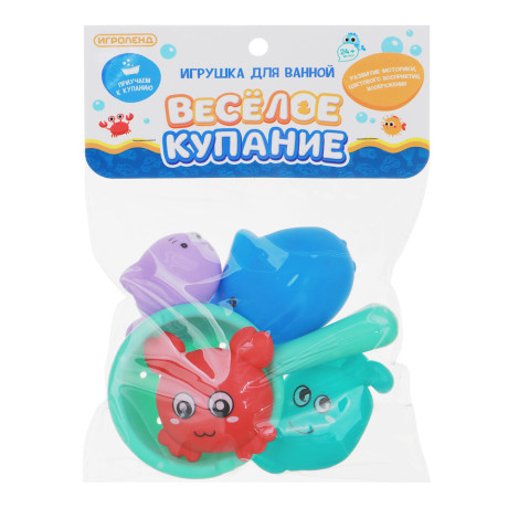 ИГРОЛЕНД Игрушка для ванной "Веселое купание", PVC, 18х2х27см