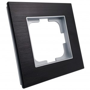 Ovivo Рамка СУ 1 мест. PRIME ELEMENTS ALUMINIUM черный/серебро, 403-500020-096