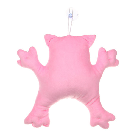 ЕРМАК Игрушка мягкая на присосках для авто "Кот Саймон" с надписью "Понять и простить" 20см, розовый