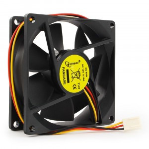 Вентилятор Gembird FANCASE 80x80x25, втулка, 3 pin, провод 0,3 м