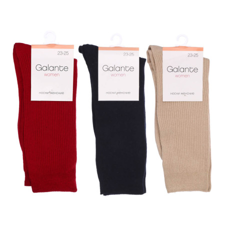 GALANTE Носки женские, 85% хлопок, 10% полиамид, 5% спандекс, р-р 23-25, цвета в ас-те
