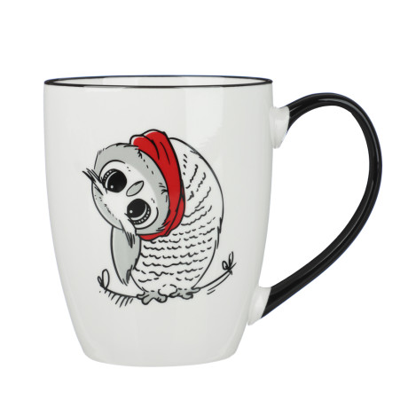 Кружка тм MILLIMI Совы 350мл, фарфор, 4 дизайна