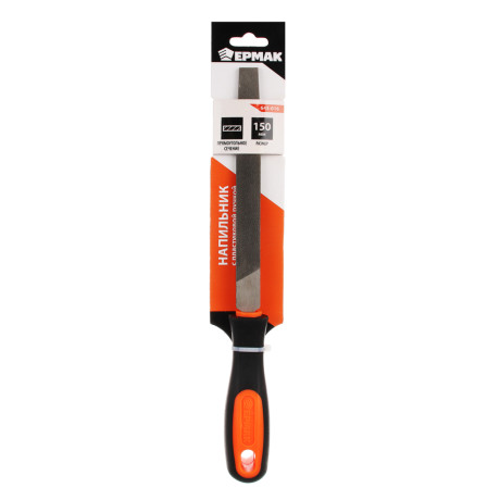 ЕРМАК Напильник с пластиковой ручкой плоский 150мм, №2