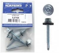 Саморез кровельный оцинкованный 5,5*64 (4 шт BL) (цена за уп) НАКРЕПКО 104512