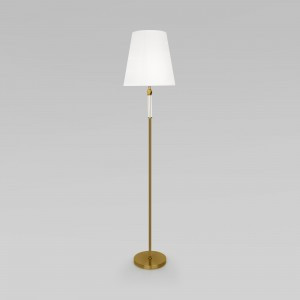 EUROSVET Торшер 1x40W E27 370x370x1680 мет латунь/ткань белый 01146/1 Умный дом Conso a061953