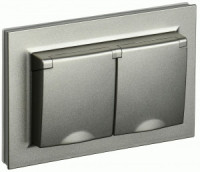 IEK BRITE роз. СУ 2 мест. (крыш.) 16А IP44 РСбш12-3-44-БрШ шампань BR-R26-16-44-K37-F