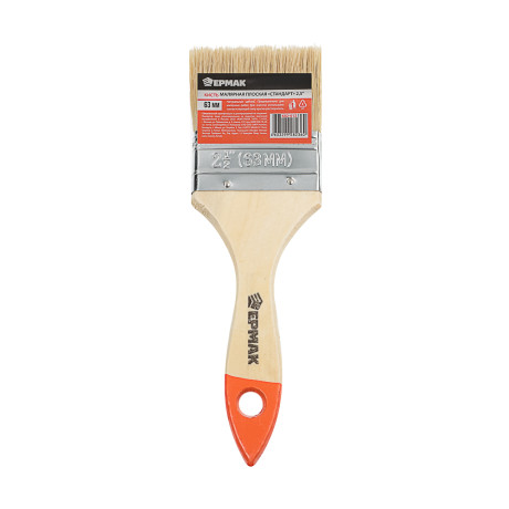ЕРМАК Кисть малярная плоская "Стандарт" нат. щетина 2,5" (63мм)
