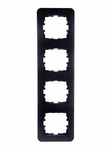 Lezard KARINA LIFE рамка 4 мест. (верт.) б/вст чёрн. бархат (ABS) 708-4200-154