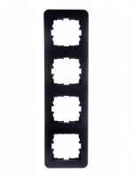 Lezard KARINA LIFE рамка 4 мест. (верт.) б/вст чёрн. бархат (ABS) 708-4200-154