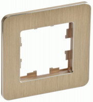 IEK BRITE Рамка СУ 1 мест. РУ-1-1-Бр металл шампань RE AL BR-M12-M-21-K37