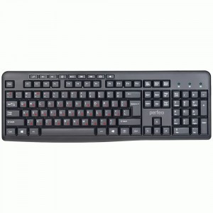 Perfeo клавиатура проводная "PUSH" Multimedia, USB, чёрн