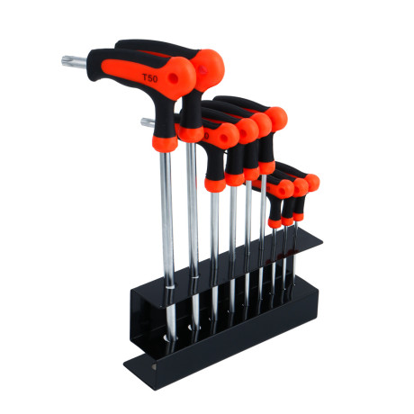ЕРМАК Набор Т-образных имбусовых ключей Torx T10-T15-T20-T25-T27-T30-T40-T45-T50