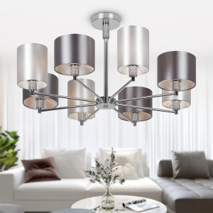 Rivoli люстра 2081-308 Ebony 8хЕ14 40W 740х740х380 хром, серый 55619