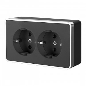 Werkel роз. ОУ 2 мест. 16A земля Gallant (черный/хром) (WL15-02-03 a041698)W5072135 a050977