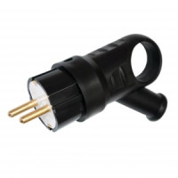 Bylectrica вилка угловая с кольцом каучук 2Р+РЕ 1х16А 220-240V В16-385