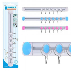 Планка с 6 слайд-крючками, 34см, металл, пластик SM27-37 Мультидом