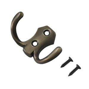 Крючок-вешалка мебельн 2-рожк СТАНДАРТ 306В AB ст.бронза Инд. уп. на подвесе (600,50)