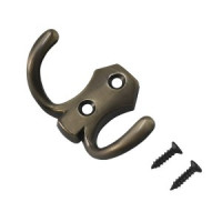 Крючок-вешалка мебельн 2-рожк СТАНДАРТ 306В AB ст.бронза Инд. уп. на подвесе (600,50)