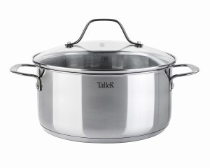 Кастрюля нерж сталь с крышкой Элиас 3л, стенки 0,6мм, индукция TR-11083 Taller