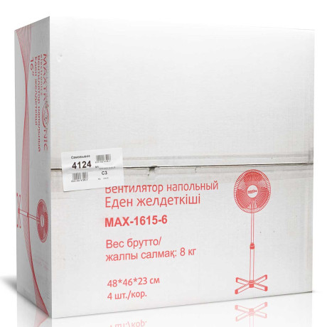 Вентилятор напольный MAX-1615-6 черный (Цена за 4 шт)