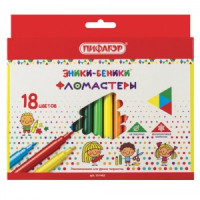 Фломастеры ПИФАГОР &quot;ЭНИКИ-БЕНИКИ&quot;, 18 цветов, вентилируемый колпачок, 151402