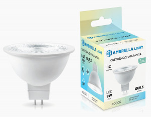Ambrella лампа св/д MR16 GU5.3 9W(780lm) 4000K 4K 50х49 IC 170904