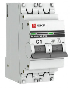 EKF PROxima автоматический выкл. ВА47-63 2P 1А 4,5kA х-ка С mcb4763-2-01C-pro