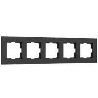 Werkel рамка СУ 5 мест. Slab (черный софт, поликарб.) W0052908 a067785
