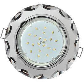 Ecola GX53 H4 5313 св-к Стекло Круг с вогнут.гранями хром-хром (зеркальный) 38x126 FM53RCECH (10!)