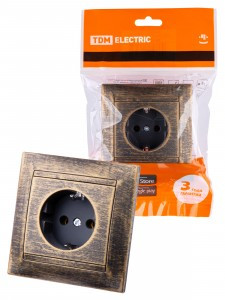 TDM Лама роз. СУ 1 мест. 16А (земля) старинная бронза SQ1815-0764